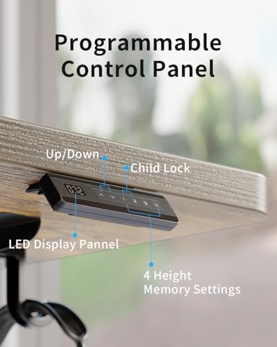 Electric Standing Desk, 48 x 24 Inches Height Adjustable Stand up Desk, Sit Stand Home
