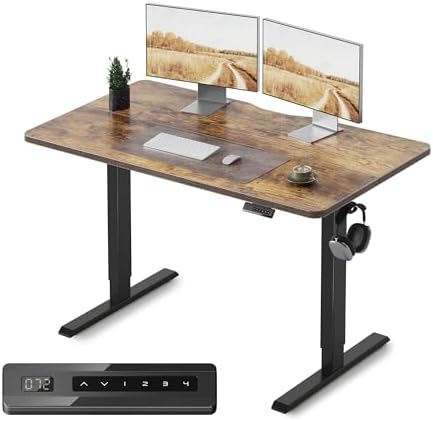 Electric Standing Desk, 48 x 24 Inches Height Adjustable Stand up Desk, Sit Stand Home
