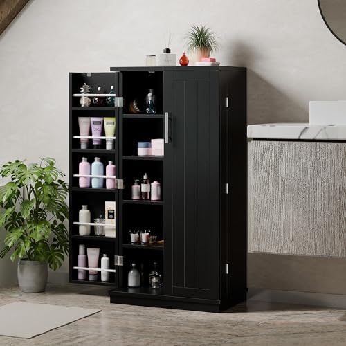 Kitchen Pantry Cabinet,5 - Layer Storage Cupboard with Adjustable Shelves for Organizing