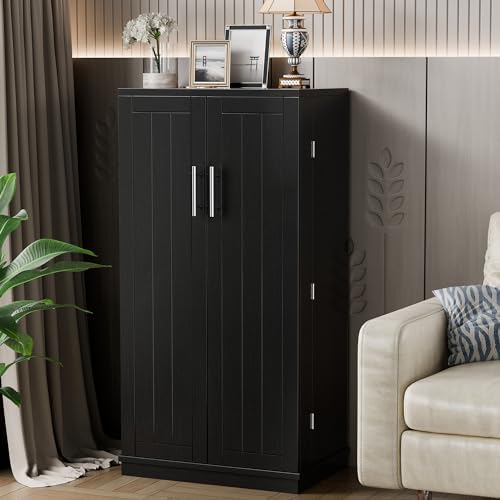 Kitchen Pantry Cabinet,5 - Layer Storage Cupboard with Adjustable Shelves for Organizing