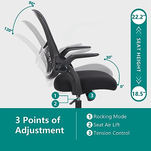 Ergonomic Home Office Chair – Mid-Back Mesh Computer Desk Chair with Lumbar Support