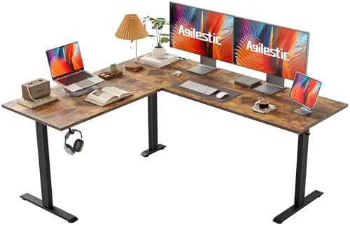 L Shaped Standing Desk 63 x 55 inch Adjustable Height, Electric Corner Standing Desk,