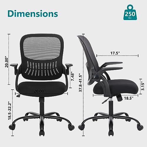 Ergonomic Home Office Chair – Mid-Back Mesh Computer Desk Chair with Lumbar Support