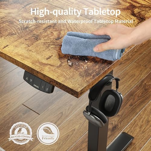 Electric Standing Desk, 48 x 24 Inches Height Adjustable Desk, Sit Stand up for Work