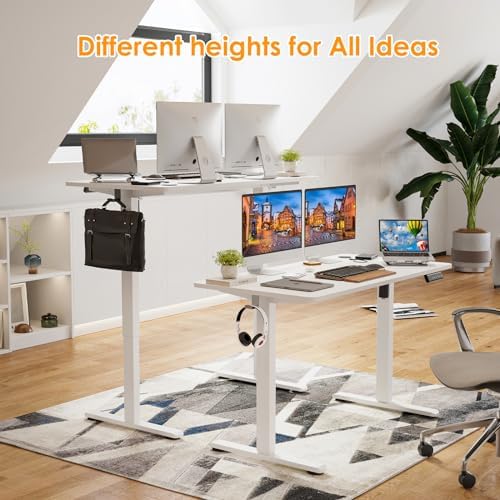 Electric Standing Desk Adjustable Height Sit Stand Home Office Desk with Splice Board