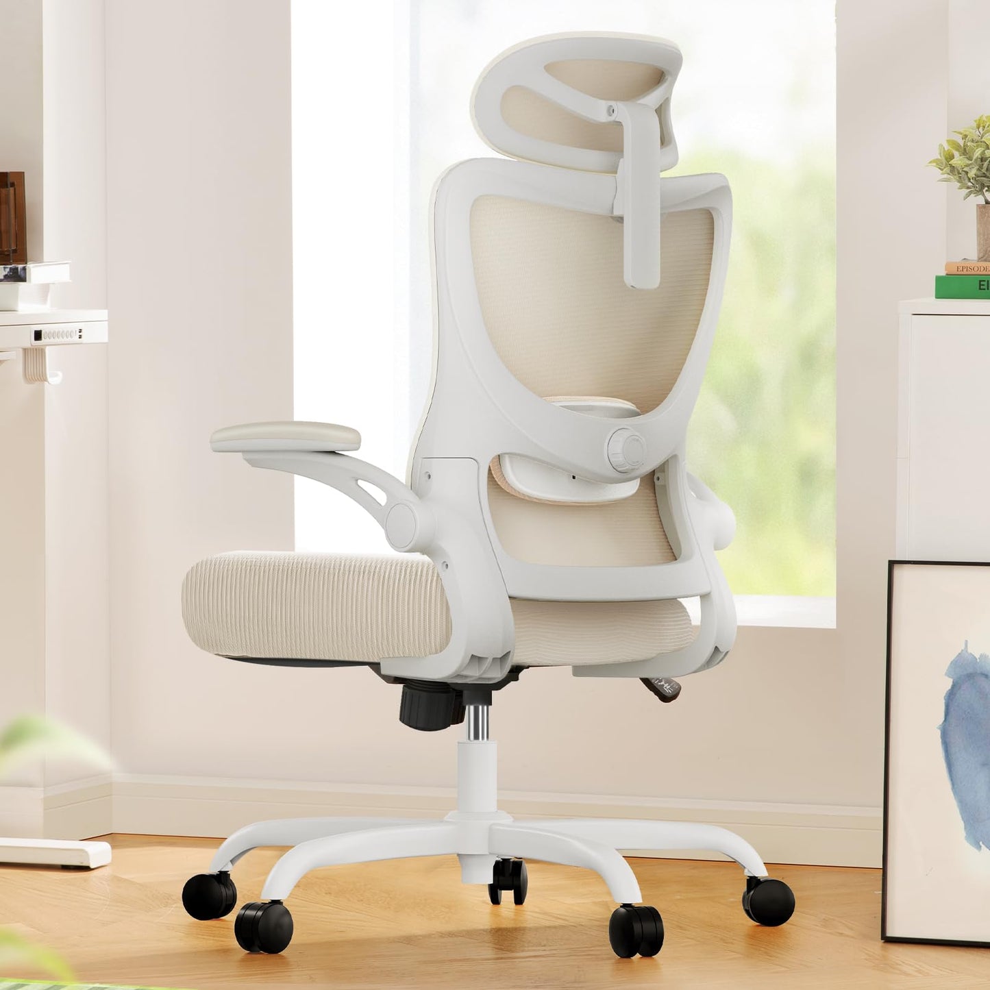 Ergonomic Office Chair with Mesh Back, Adjustable Lumbar Support, 3D Armrests & Headrest,