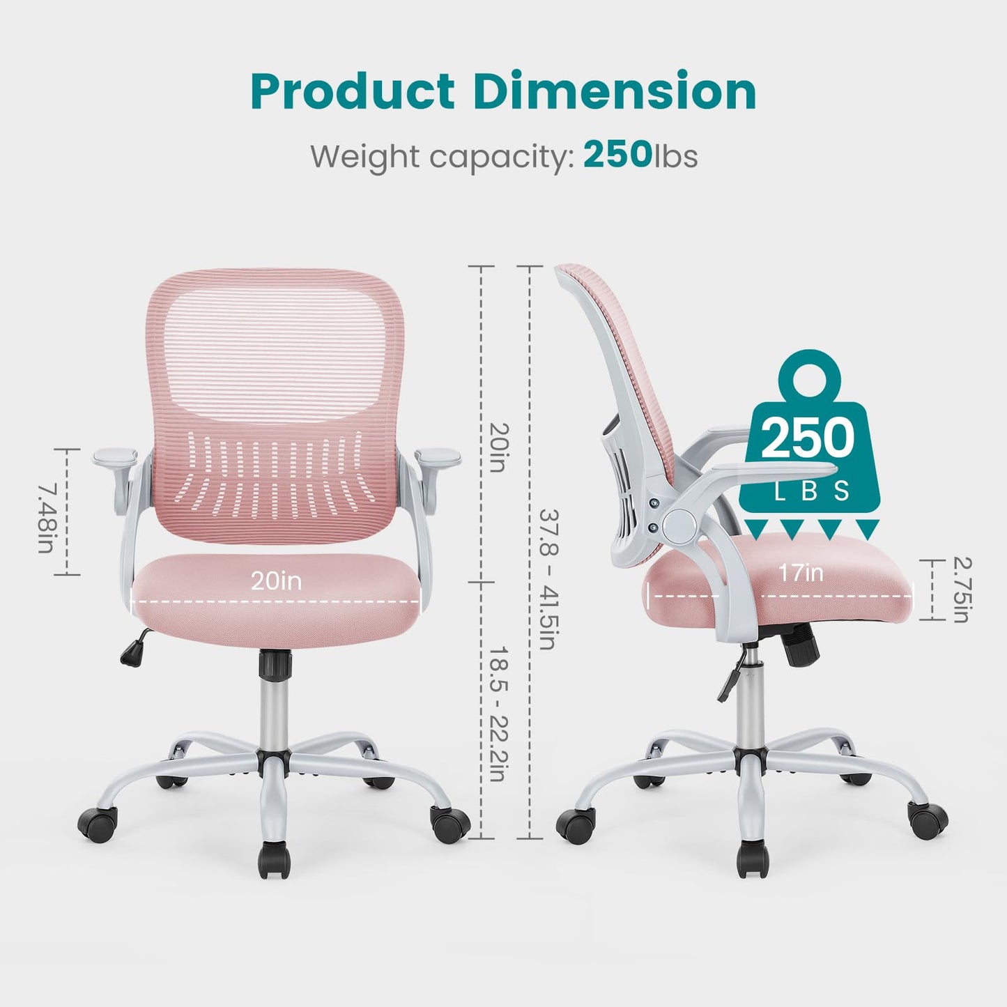 Ergonomic Home Office Chair – Mid-Back Mesh Computer Desk Chair with Lumbar Support