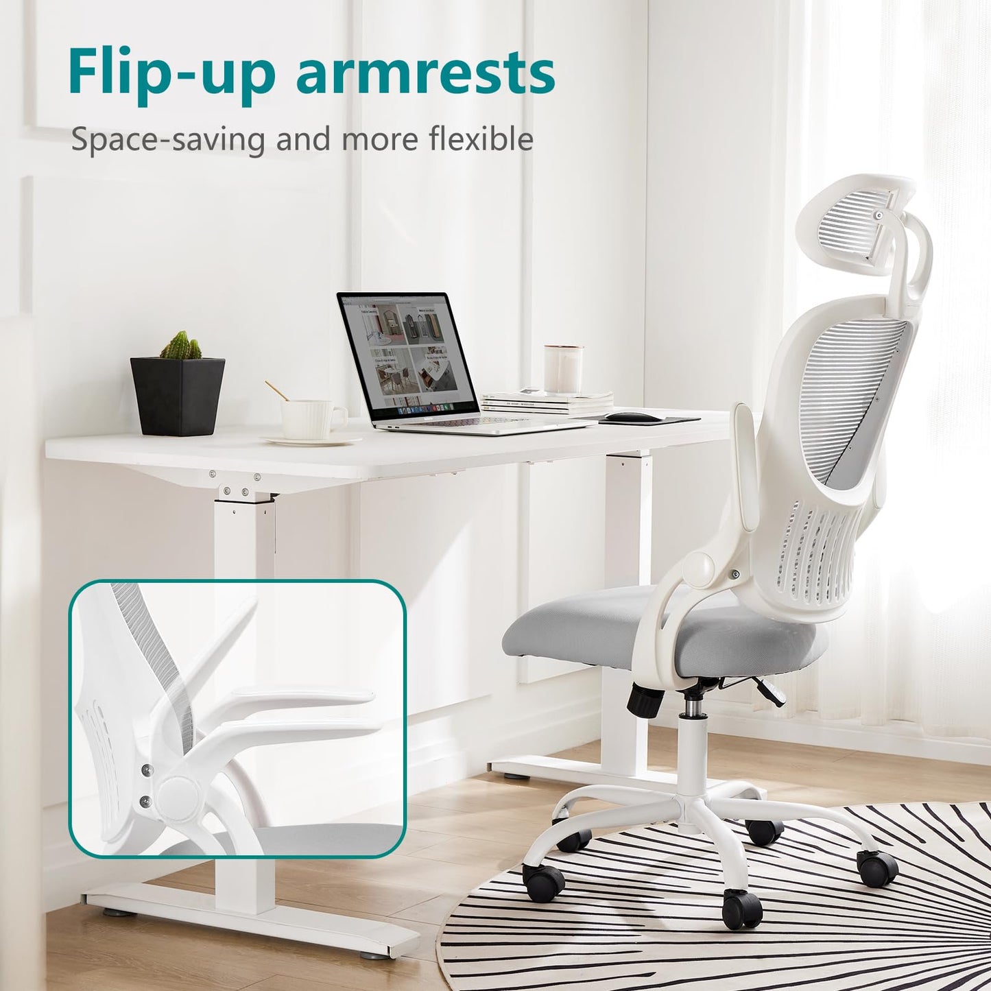 Ergonomic Home Office Chair – Mid-Back Mesh Computer Desk Chair with Lumbar Support