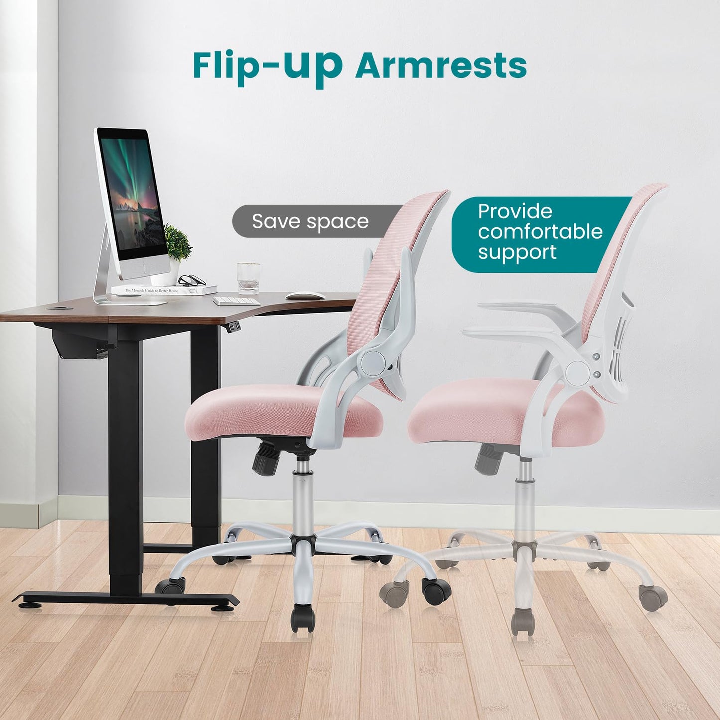 Ergonomic Home Office Chair – Mid-Back Mesh Computer Desk Chair with Lumbar Support