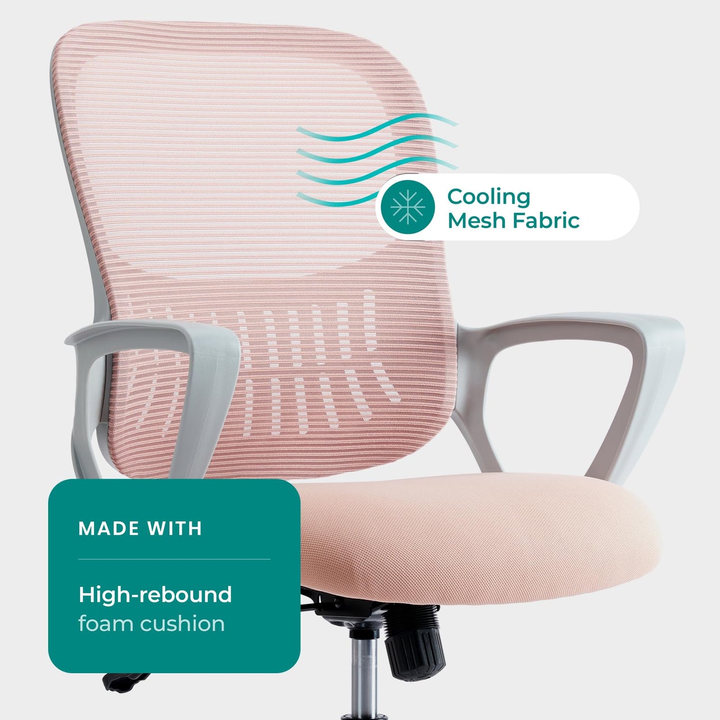 Ergonomic Home Office Chair – Mid-Back Mesh Computer Desk Chair with Lumbar Support