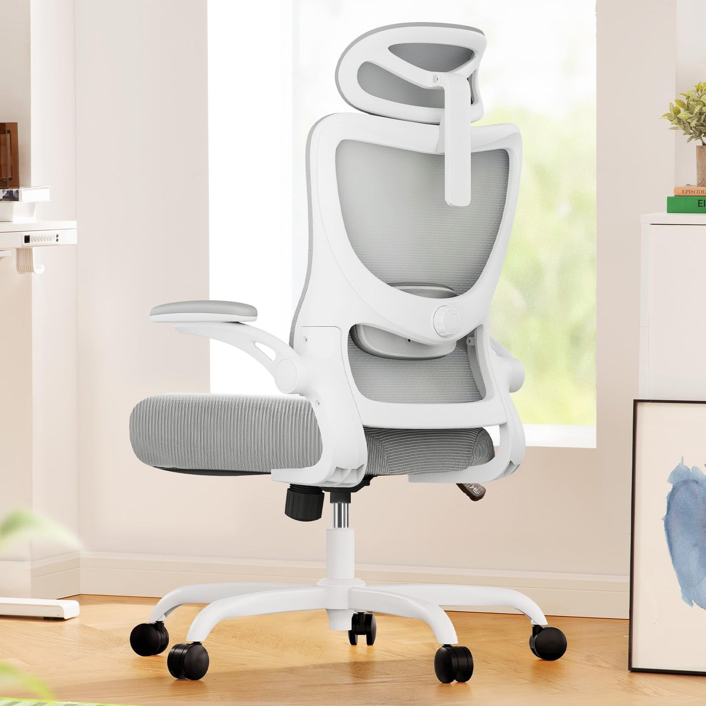 Ergonomic Office Chair with Mesh Back, Adjustable Lumbar Support, 3D Armrests & Headrest,
