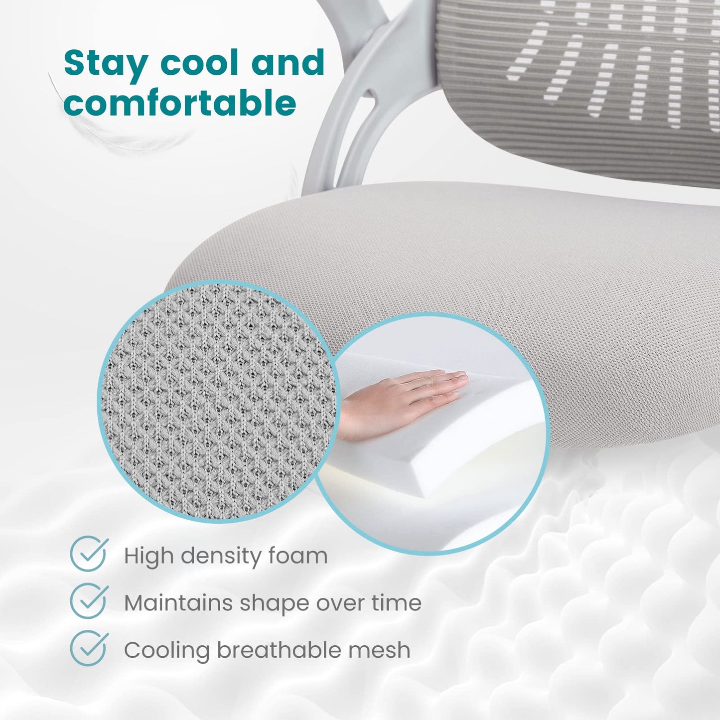 Ergonomic Home Office Chair – Mid-Back Mesh Computer Desk Chair with Lumbar Support