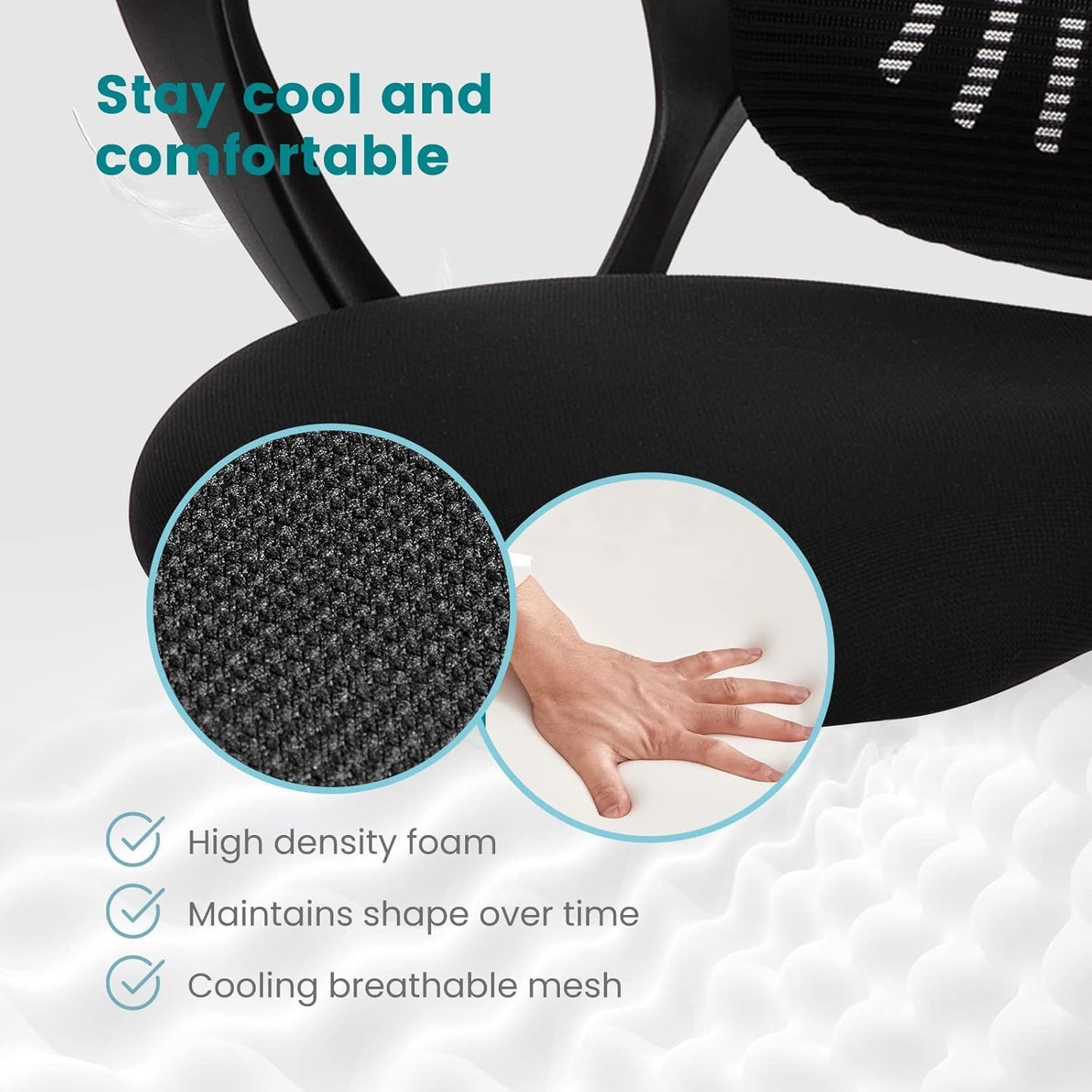 Ergonomic Home Office Chair – Mid-Back Mesh Computer Desk Chair with Lumbar Support