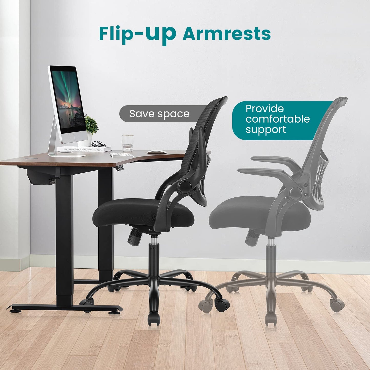 Ergonomic Home Office Chair – Mid-Back Mesh Computer Desk Chair with Lumbar Support