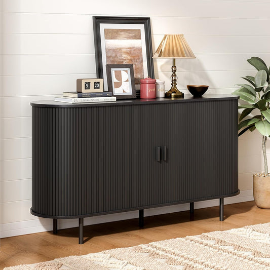 1055" Sideboard Buffet Cabinet with Storage, Storage Cabinet with Sliding Door & Adjustable Shelf