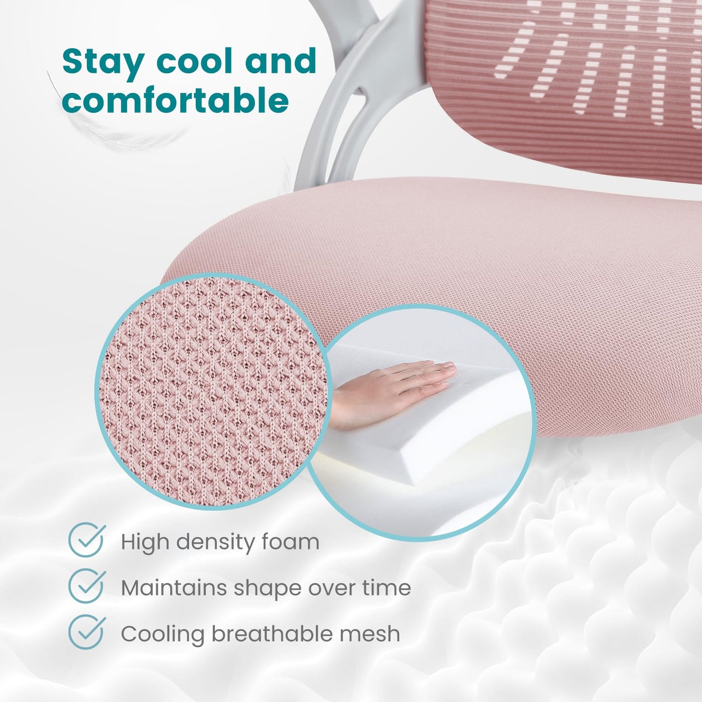 Ergonomic Home Office Chair – Mid-Back Mesh Computer Desk Chair with Lumbar Support