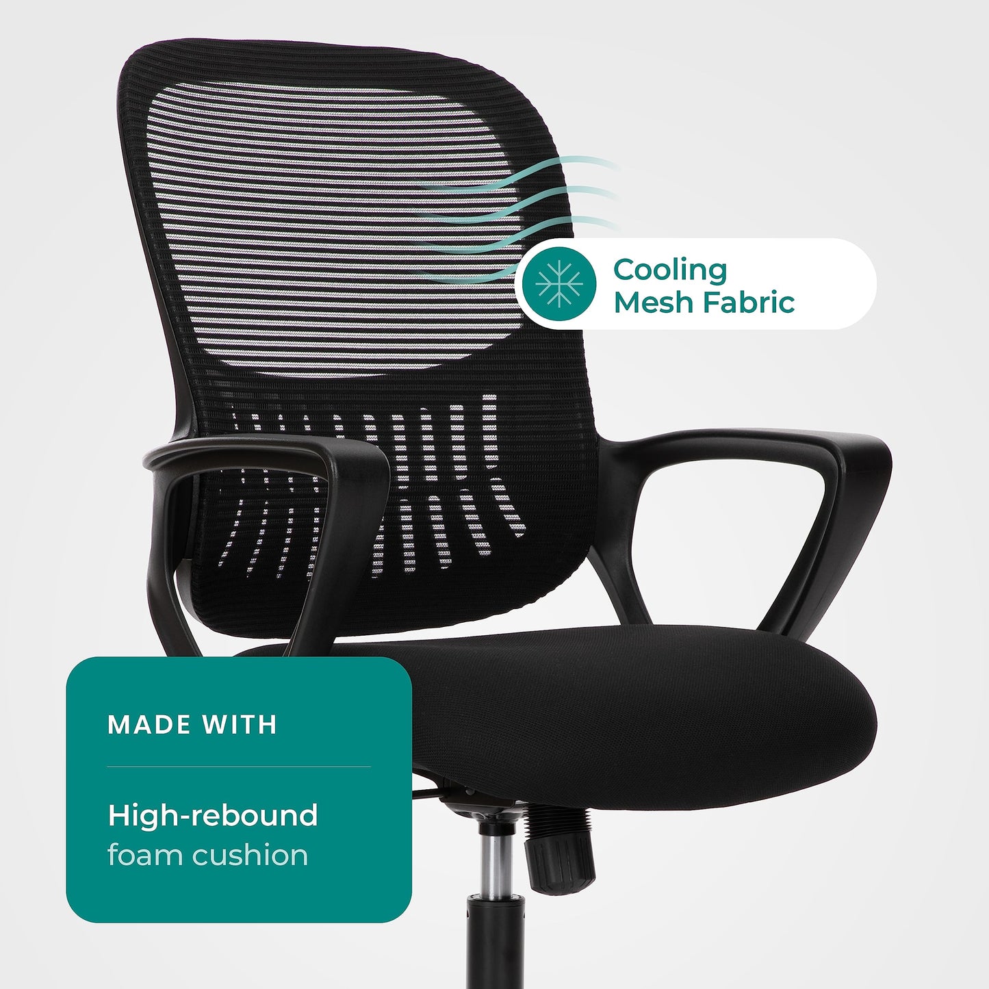 Ergonomic Home Office Chair – Mid-Back Mesh Computer Desk Chair with Lumbar Support