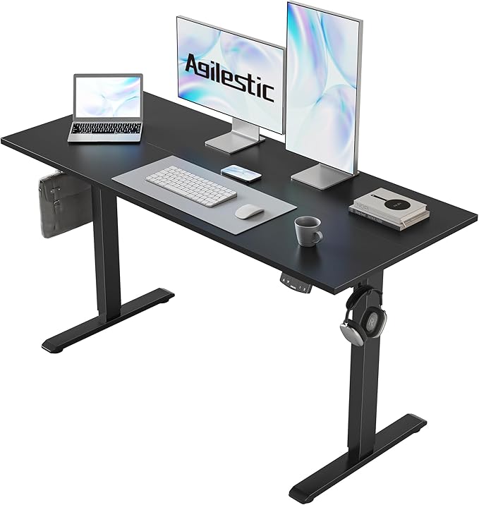 Electric Standing Desk, 48 x 24 Inches Height Adjustable Desk, Sit Stand up for Work