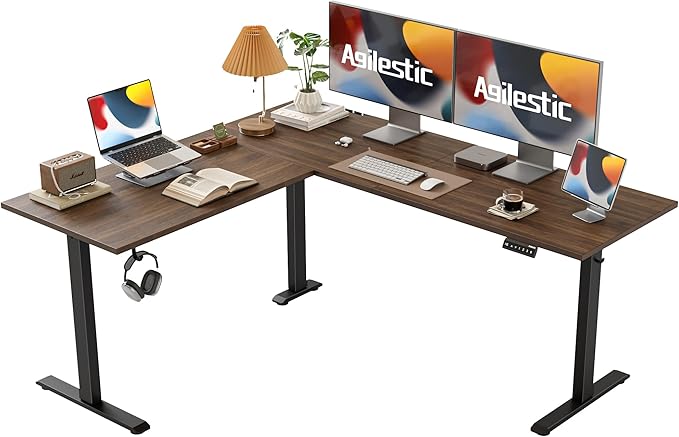 L Shaped Standing Desk 63 x 55 inch Adjustable Height, Electric Corner Standing Desk,