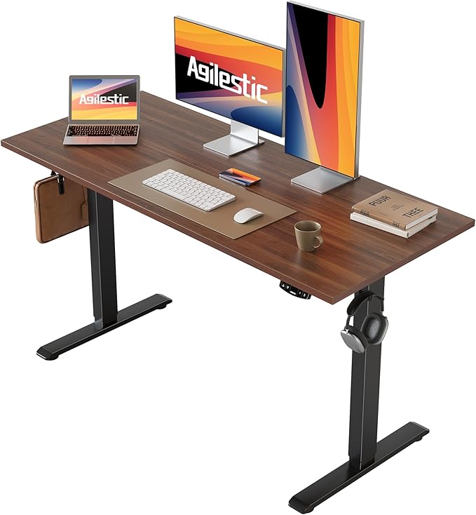 Electric Standing Desk, 48 x 24 Inches Height Adjustable Desk, Sit Stand up for Work