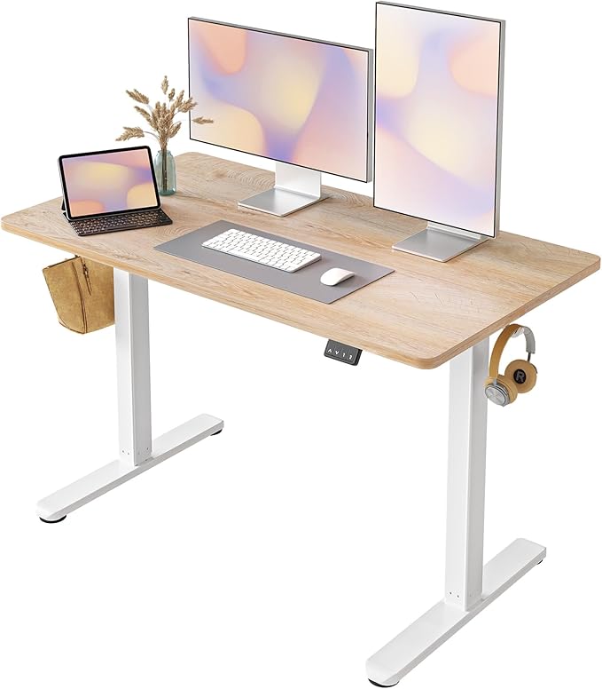 Electric Standing Desk, 48 x 24 Inches Height Adjustable Stand up Desk, Sit Stand Home