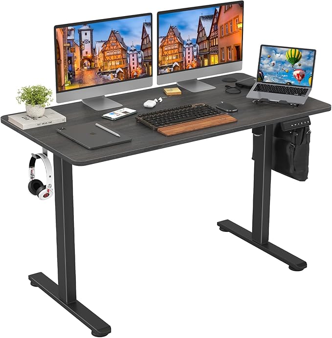 Electric Standing Desk Adjustable Height Sit Stand Home Office Desk with Splice Board