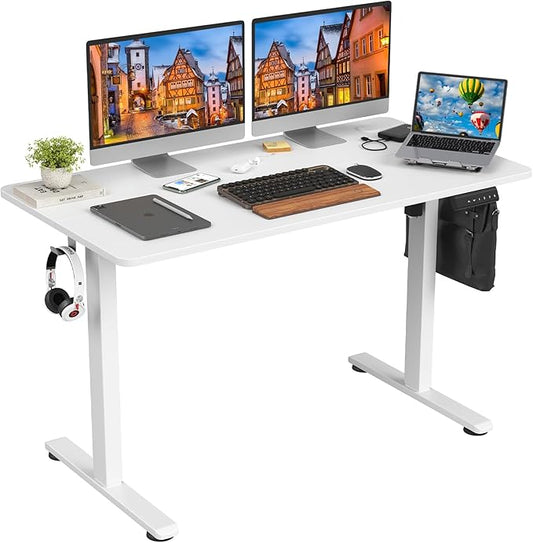 Electric Standing Desk Adjustable Height Sit Stand Home Office Desk with Splice Board