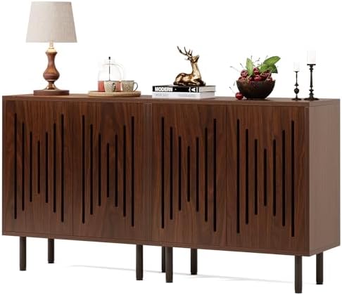 Buffet  Set of 2 Sideboard with Storage, 59" Buffet Sideboard Cabinet