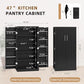 Kitchen Pantry Cabinet,5 - Layer Storage Cupboard with Adjustable Shelves for Organizing