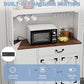 71" Pantry Cabinet, Kitchen Pantry Storage Cabinet with Charging Station, Kitchen Hutch with Countertop,