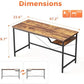 Computer Desk 48 X 24 inch, Gaming Desk for Small Spaces, Modern Simple Style