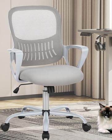 Ergonomic Home Office Chair – Mid-Back Mesh Computer Desk Chair with Lumbar Support