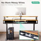 Electric Standing Desk with Drawers & Keyboard Tray, 55 Inch Height Adjustable