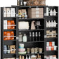 Kitchen Pantry Cabinet,5 - Layer Storage Cupboard with Adjustable Shelves for Organizing
