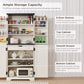 72" Tall Kitchen Pantry, Farmhouse Storage Cabinet with Barn Doors, Organizer, Drawer