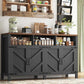 Buffet Sideboard with Storage Farmhouse with 4 Doors, 55'' Large Kitchen Storage
