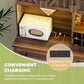 71" Pantry Cabinet, Kitchen Pantry Storage Cabinet with Outlet & LED Light, Farmhouse Kitchen