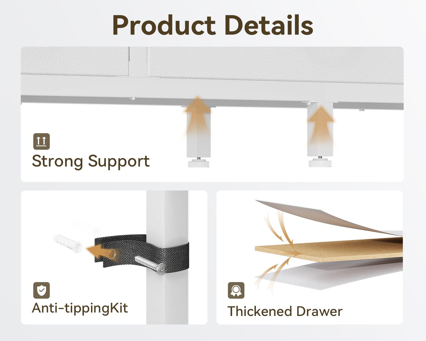 Black TV Stand with LED Lights & Power Outlets, 5 Drawer Entertainment Center for 40–50 Inch TVs