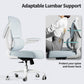 White Ergonomic Office Chair – Mesh Desk Chair with Adjustable Lumbar Support, Comfortable Executive
