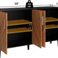 58" Coffee Bar Cabinet with Storage, Buffet Cabinet with 4 Large Doors, Storage Cabine