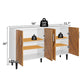 58" Coffee Bar Cabinet with Storage, Buffet Cabinet with 4 Large Doors, Storage Cabinet