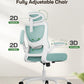 Ergonomic Office Chair with Mesh Back, Adjustable Lumbar Support, 3D Armrests & Headrest,