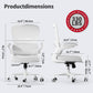 White Ergonomic Office Chair – Mesh Desk Chair with Adjustable Lumbar Support, Comfortable Executive