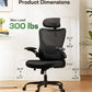 Ergonomic Office Chair with Mesh Back, Adjustable Lumbar Support, 3D Armrests & Headrest,