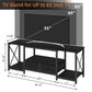 63" Rustic Brown TV Stand for 65–75 Inch TVs – Industrial Entertainment Center with Fabric Drawers