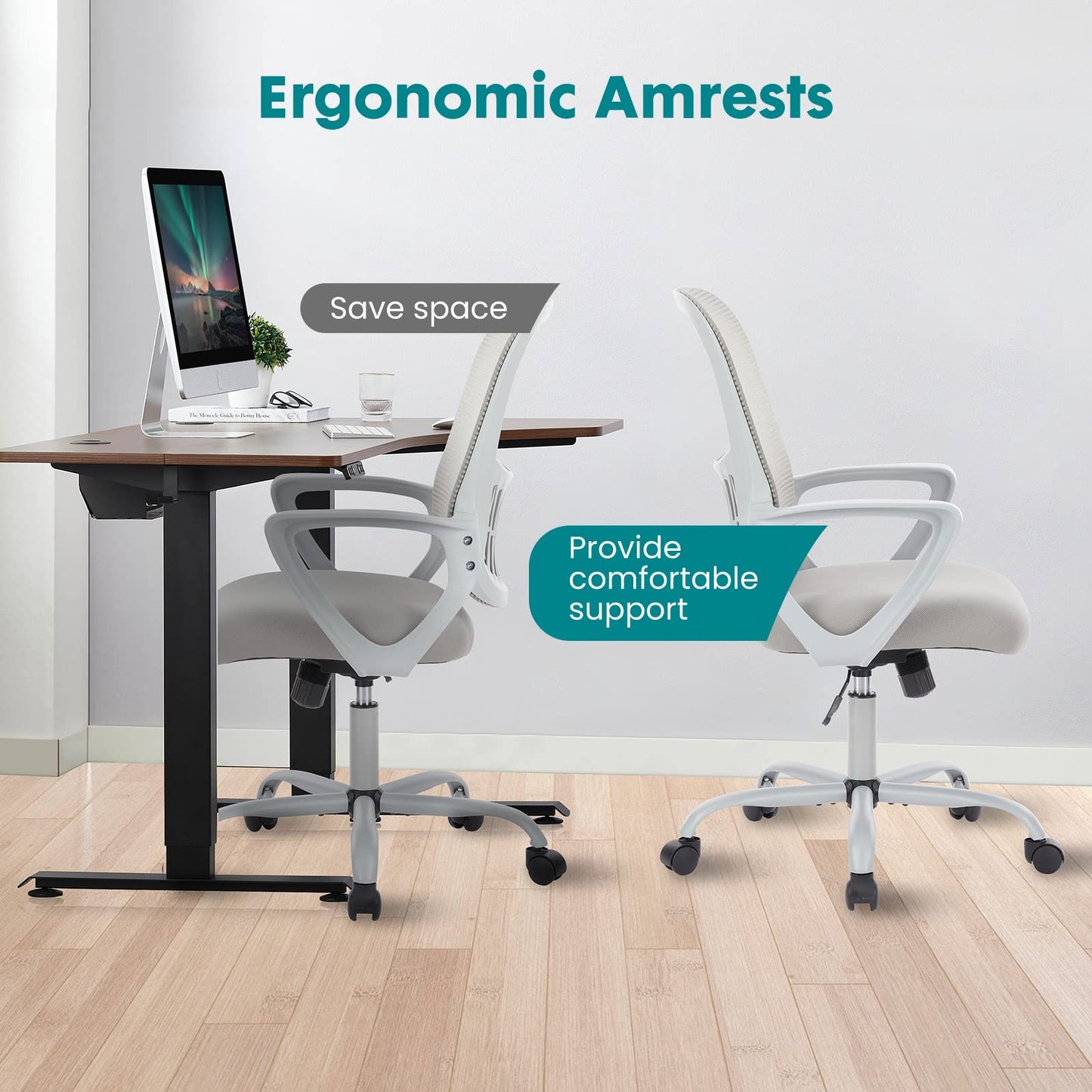 Ergonomic Home Office Chair – Mid-Back Mesh Computer Desk Chair with Lumbar Support