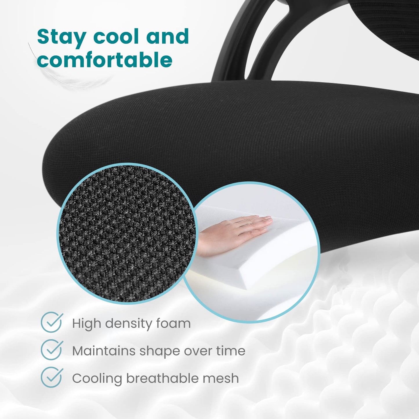 Ergonomic Home Office Chair – Mid-Back Mesh Computer Desk Chair with Lumbar Support