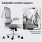 White Ergonomic Office Chair – Mesh Desk Chair with Adjustable Lumbar Support, Comfortable Executive