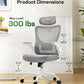 Ergonomic Office Chair with Mesh Back, Adjustable Lumbar Support, 3D Armrests & Headrest,