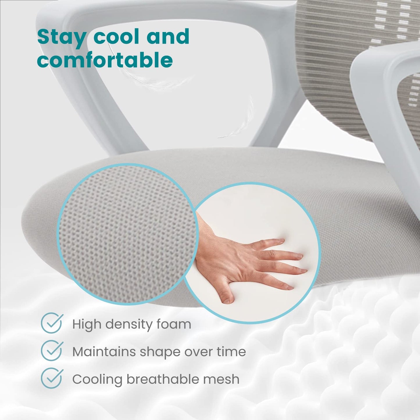 Ergonomic Home Office Chair – Mid-Back Mesh Computer Desk Chair with Lumbar Support